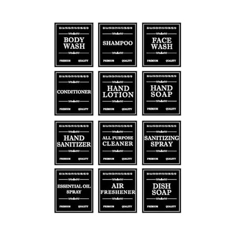 Monstake Semi Automatic Soap Dispenser Black Waterproof Labels 12 Pack Cover