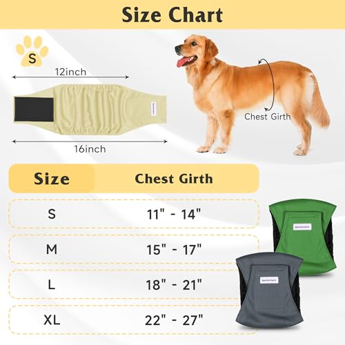 Image of 3 Pack Dog Diapers Male Reusable, High Absorbing Washable Dog Wraps, Male Dog Belly Band for Dogs with Incontinence or Frequent Urination(Large, White)