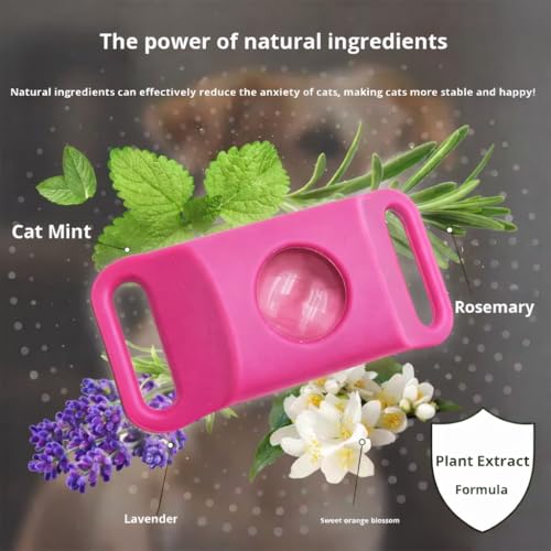 Image of FurLife Pet Calming Pendant - Waterproof Collar Tag for Dogs & Cats | Suitable for All Breeds - (Pink)
