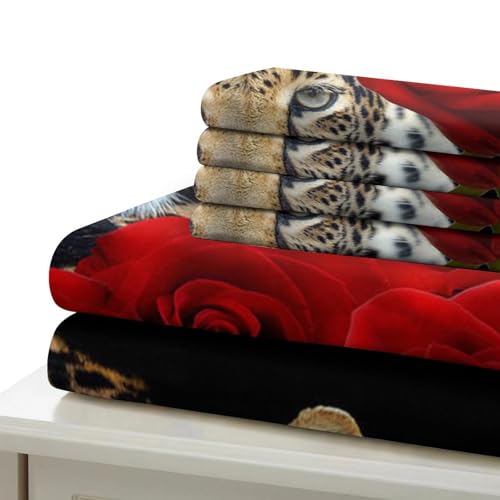 Housse de couette léopard super douce et hypoallergénique en microfibre