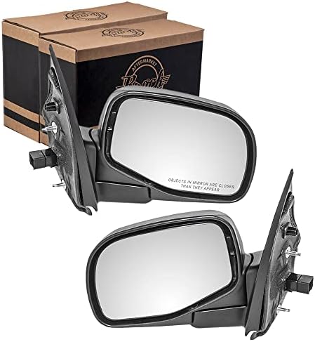 Driver and Passenger Power Side View Mirrors with Puddle Lamp Textured Replacement for 2002-2005 Explorer Mountaineer