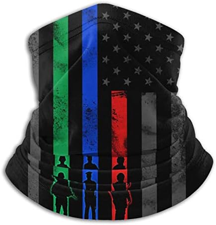 Thin Blue Line Flag Neck Warmer Gaiter Balaclava Ski Mask Cold Weather Face Mask Winter Hats Headwear for Men Women