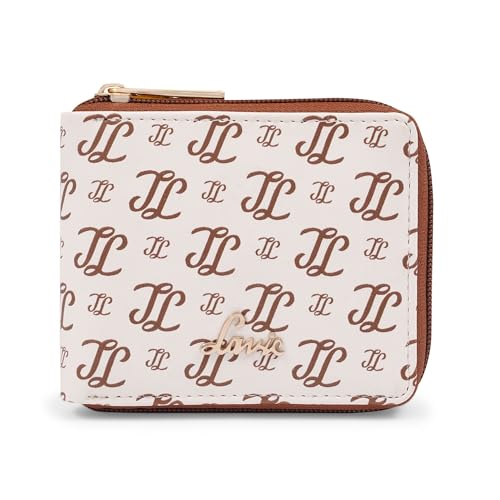 Image of Lavie Women's Sacy Monogram LL Print Small Zip around Wallet | Ladies Purse Handbags