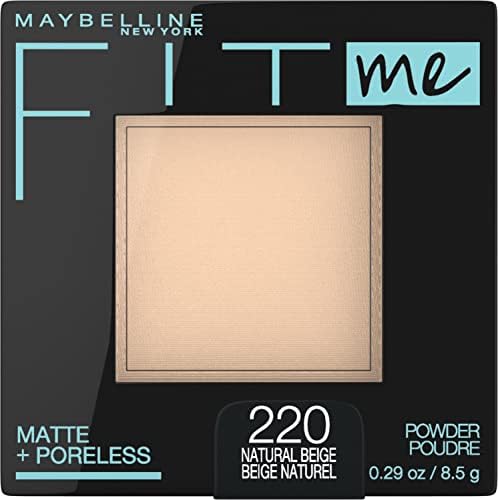 Maybelline Fit Me Matte + Poreless Pressed Face Powder Makeup, Natural Beige, 1 Count