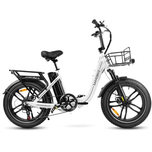 Samebike Bicicleta Electrica Para Adultos, 20 4.0 Fat Tire Step-Through E-Bike Para Mujeres - Bateria 36v 13a - 7-Velocidades - Amortiguador Dual - Para Desplazamientos Y Excursiones Blanco Samebike Bicicleta Electrica Para Adultos, 20 4.0 Fat Tire Step-Through E-Bike Para Mujeres - Bateria 36v 13a - 7-Velocidades - Amortiguador Dual - Para Desplazamientos Y Excursiones Blanco