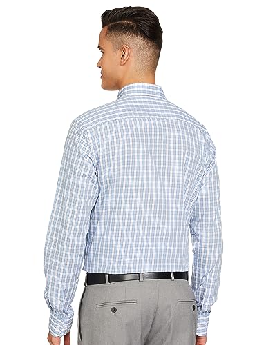 Image of Park Avenue Men's Pure Cotton Checks Pattern Slim Fit Semi Cutaway Collar Full Sleeve Formal Shirt