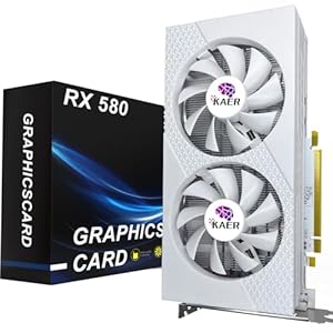 KAER RX580 8GB Graphics Card GDDR5 256bit Computer Graphics Card with Dual Fans 1284/7000MHz,PCI Express 3.0 Gaming Graphics Card, DVI HDMI DP Desktop