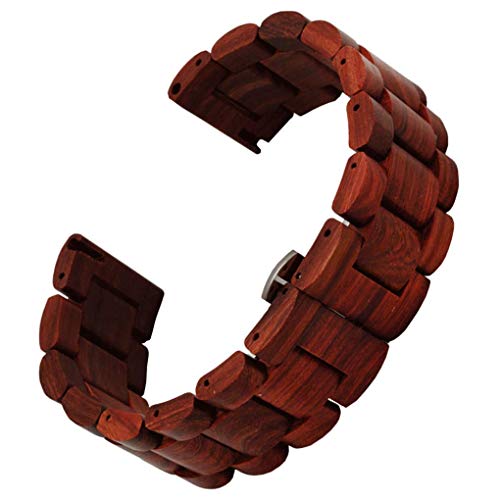 Preisvergleich Produktbild GFPR Sandelholz Uhrenarmbänder, Schnellverschluss Ersatzarmband, Universelle Schnittstelle Uhrenarmband 20 / 22 mm 22mm