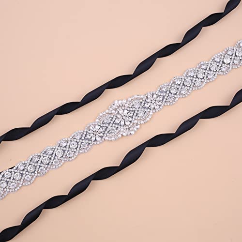 Wedding Dress Belt with Satin Ribbon Crystal Bridal Belt Wedding Sash Belts for Women Dresses2