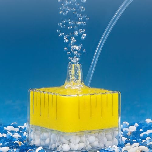 Image of VAYINATO BL-A02 Yellow Mini Internal Bio Sponge Filter with Media for Aquarium Fish Tank Fit for 2 Feet Tank | Betta Bowl Filter | Free 2M Air Tube (Air Pump Not Included) By Petzlifeworld