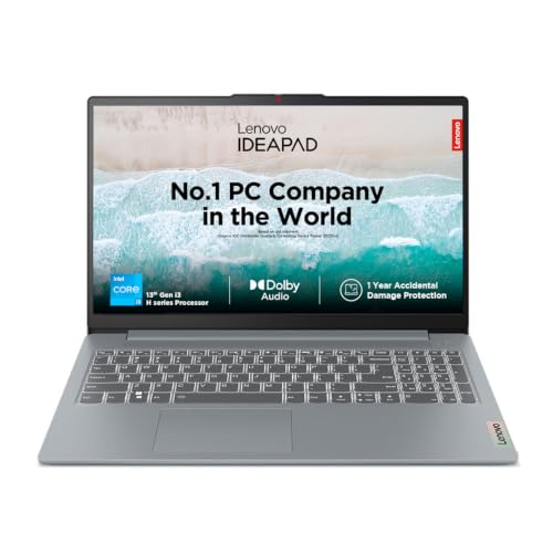 Lenovo IdeaPad Slim 3 13th Gen Intel Core i3-1315U 15.6" (39.6cm) FHD Thin and Light Laptop (8GB RAM/512GB SSD/Backlit Keyboard/FHD 1080p Camera/Windows 11/Office 2024/Grey/1.6Kg), 82X700M4IN