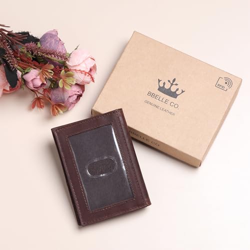 Image of Genuine Leather Bifold RFID Blocking Slim Stylish Credit Debit ATM Card Holder Wallet for Men Women (Brown)