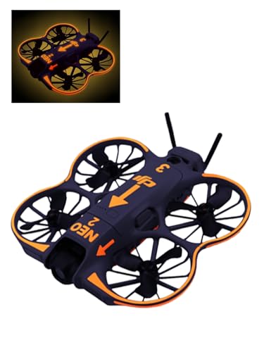 for DJI Neo 2 Glow in The Dark Drone Skin Sticker, Scratch-Resistant Waterproof Luminous Night Flying Decals, Cool Neon Protective Drone Stickers, DJI Neo 2 Accessories, Orange