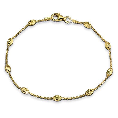 SilberDream Pulsera chapada en oro de 19 cm, pulsera de plata SDA2389Y, 19 centimeters, Plata de ley 925 Oro amarillo 333, Cubic Zirconia Cover