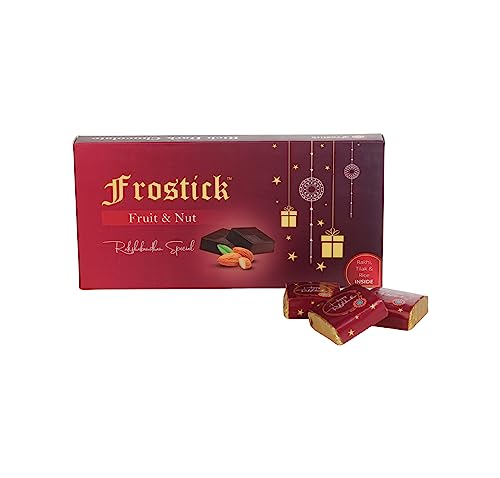 Image of Frostick Rakshabandhan Special Rakhi gift for brother, Chocolate Gift Pack - 8 Pcs (Includes Rice & Tilak) (Random Design Rakhi)