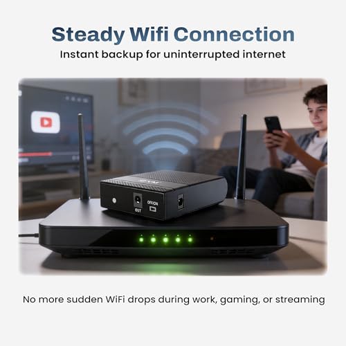 Image of EVM Mini UPS for Router | 12V WiFi Router Power Backup | 8000mAh Battery | Zero Lag Switching | Overcharge Protection | Up to 5 Hours Backup | 1 Year Warranty (EWRT-002)