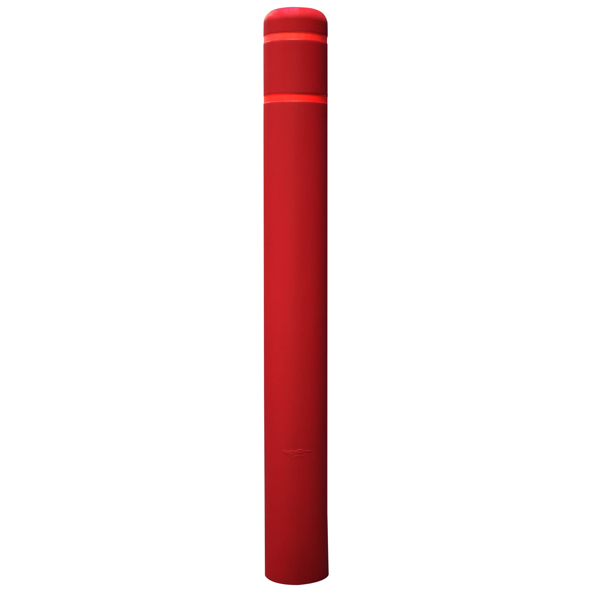 Ideal Shield 1/8" Red Safety Bollard Cover 4" with Red Stripes, 60" H. Installation Tape Included with Flat Top Bollard Post Sleeve
