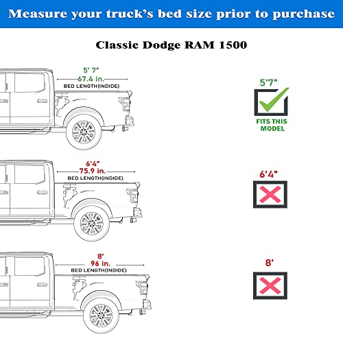 Toptiny HTF011 Fits 2009-2025 Dodge Ram 1500 5' 7 Inch Bed Without Ram Box thumb #1