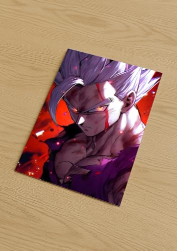 Image of NIJUKA Anime Printed Metal sheet Poster For Home And Room Decoration | For Anime Art Fans Boys And Girls (Beast look gohan)