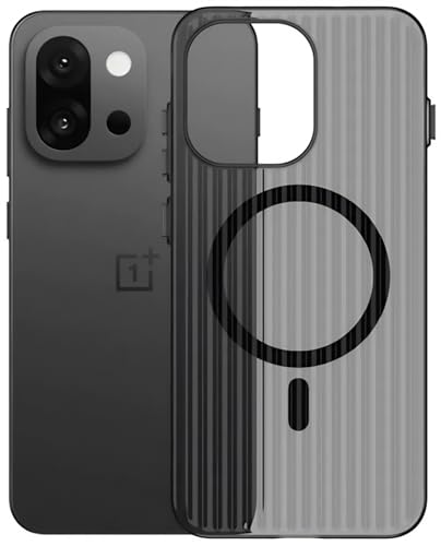 Image of Kapa Wave Magnetic Frosted Grip Back Cover for OnePlus 13S | [MagSafe Compatible] Wireless Charging, Slim, Metal Buttons Matte Finish Back Case (Grey)