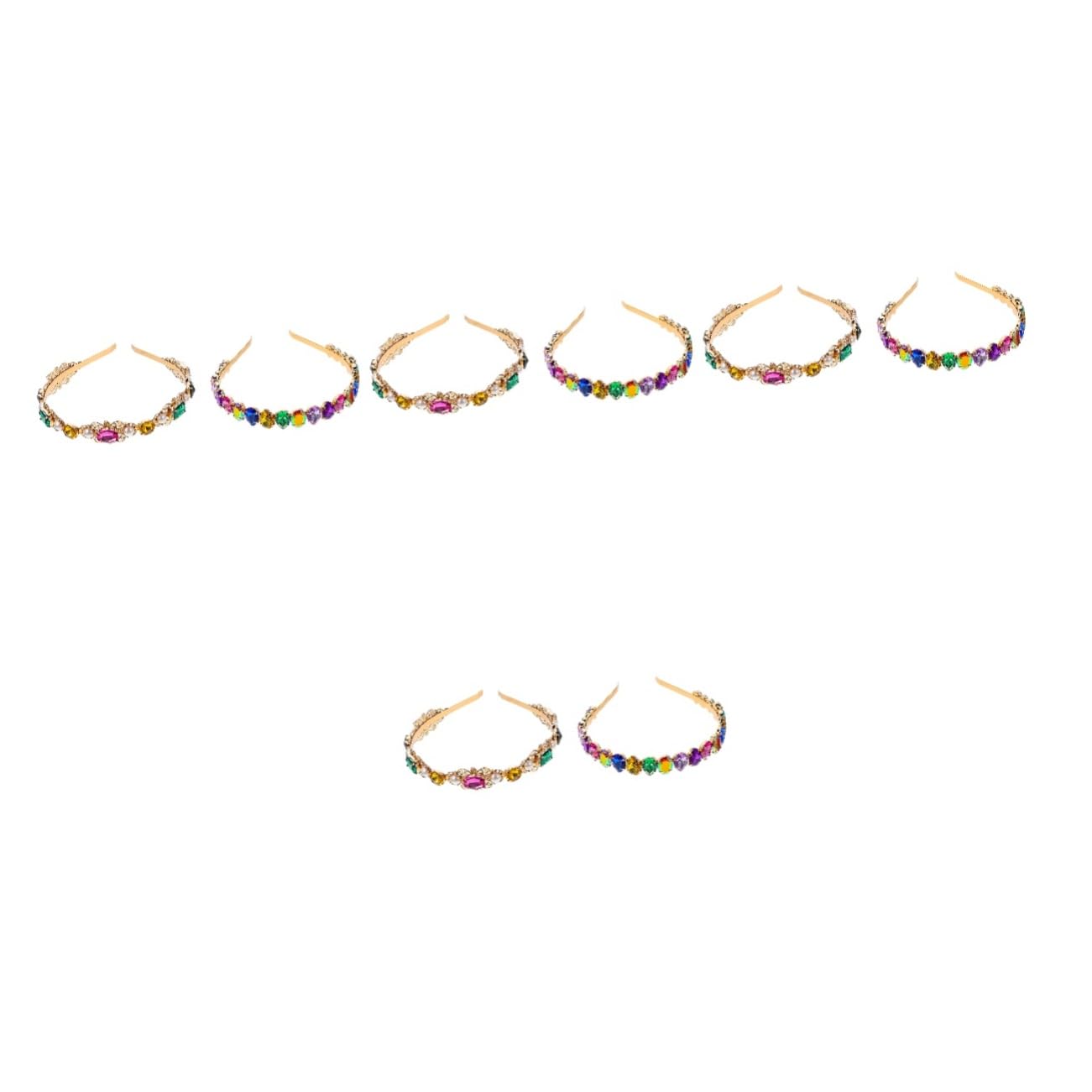 Didiseaon 8pezzi Fasce Retro Per Donne Con Strass Cerchietti Eleganti Per Decorare La Testa Accessorio Versatile Per Feste e Occasioni Speciali