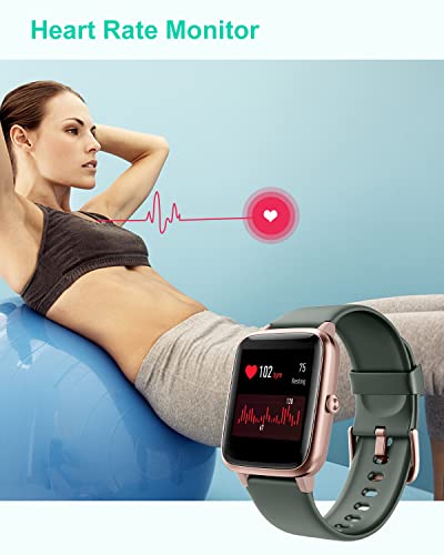 Grv Smart Watch For Android And Ios Phones, Watches For Men Women Ip68 Waterproof Smartwatch Fitness Tracker Watch With Calories Counter Sleep Tracker (Green Gold) #TOP2