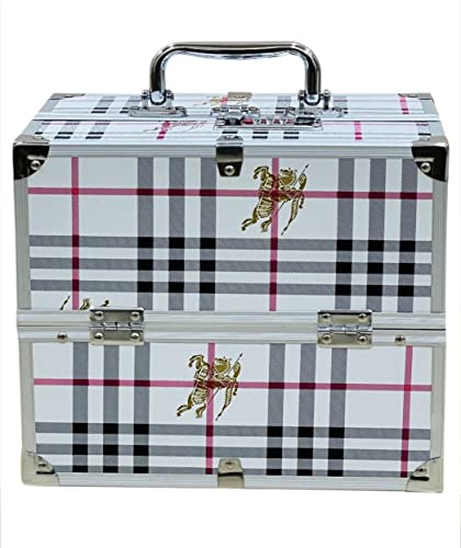 Image of Adson Professional Beauty Women's Makeup Bag, Cosmetic Box, Vanity Case /Box, Trousseau Box, Bridal Jewellery Organiser (Off White)