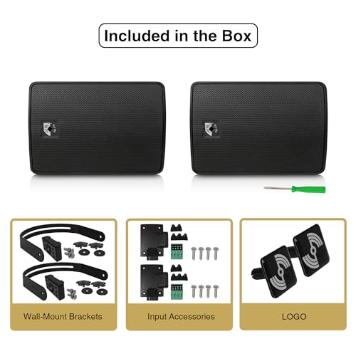 Image of Sound Town Commercial Restaurant Bluetooth Amplifier + Surface-Mount Speaker Set, with One 6-Zone 70V /100V Amplifier with Bluetooth, 6 x 4.5-Inch Surface-Mount Speakers, Black (PAC180X6TV4B)