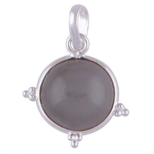 Pendentif pierre de lune 15mm Le Luft en argent massif véritable de haute joaillerie
