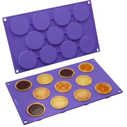Bakerpan Silicone Mini Round Baking Molds 1.9" - Set of 2 Nonstick Molds for Muffin Tops, Tarts, Cookies, Chocolate, Mini Cheesecakes & Whoopie Pies - BPA-Free
