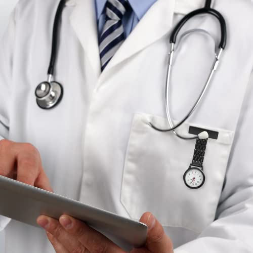 TRIXES Verpleegkundigen Fob Horloge - Roestvrij Staal Quartz - Zakhorloges met Pin - Clip op Metalen Hangend Fob Horloge - Geschenken voor een arts, Verpleegster, Paramedicus, Verzorger & - Afbeelding 5