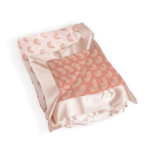 Image of JuJuBe x Studio Oh! Baby Essentials Reversible Baby Blanket - Soft Throw for Newborns & Infants, Ideal for Tummy Time, Home, Travel & Nursery Essentials - Perfect Be Kind Rainbows