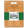 Bamboo Cutting Boards for Kitchen [Set of 3] Wood Cutting Board for Chopping Meat, Vegetables, Fruits, Cheese, Knife Friendly Serving Tray with Handles