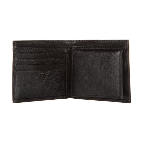 GUESS Men's Leather Slim Bifold Wallet, Black, One Size - Image 5