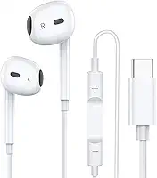 Fones de ouvido tipo C para iPhone 15 15 Pro 15 Pro Max 16 16 Pro Max com fio, fones de ouvido estéreo compatíveis com a maioria dos dispositivos com conector tipo C.
