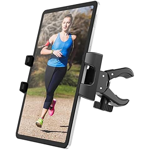 Exercise Bike Tablet Holder, 360° Adjustable Treadmill Training Bike Handlebar Tablet Holder - Treadmill Bike Holder for iPad Pro 9.7 10.5 12.9, iPad Mini 3 4 5, iPad Air, 4.7-13 inch Tablet Cover