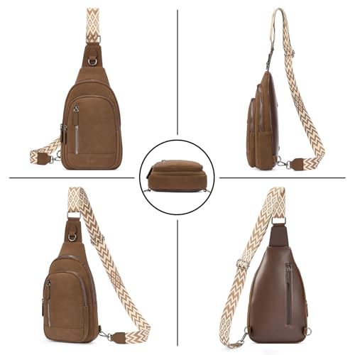 Image of CLUCI Crossbody Bags for Women Men,Leather Sling Bag Cross Body Backpack for Woman Gifts for Women Birthday Unique