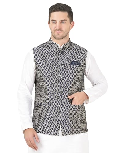 Image of Badoliya & Sons Men's Brocade Zari Nehru Jacket /Waist Coat