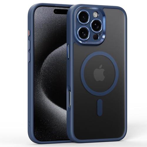Coque iPhone 16 bleu fine et antichoc pour éviter les bris d'écran