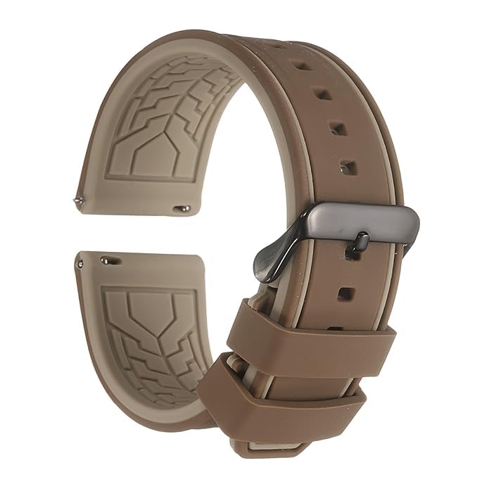 Soft Silicone Watch Bands for Men and Women – Quick Release Rubber Strap with Black Tone Buckle, Compatible with Smart & Traditional Watches