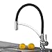 HOMELODY Grifo de Cocina Extraíble 360° Giratorio Grifo de Fregadero Negro con Manguera Silicona de Grado Alimenticio Grifo Monomando Fregadero de Latón para Agua Fría y Caliente con Aireador Neoperl