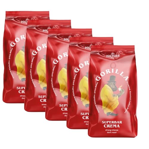 Joerges Espresso Gorilla Super Bar Crema, 5er Pack (5 x 1 kg) Kaffeebohnen