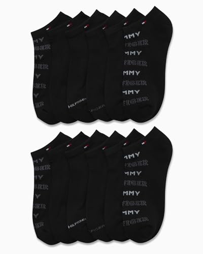 Image of Tommy Hilfiger Womens No Show Socks - 12 Pack Lightweight Athletic Performance Cushioned Running Low Cut Socks for Women