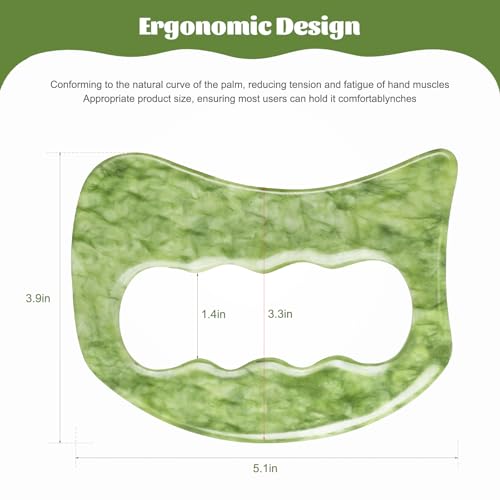 Image of airogym Jade Stone Gua Sha Massage Tool Set, Gua Sha Muscle Scraper Tool,Scar Tissue Tool,Physical Therapy Tools,Muscle Soft Tissue Scraping Tool,Guasha Massage Scraper,Fascia Scraper Massage Tool