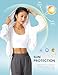 Wyeysyt Women's UPF 50+ UV Sun Protection Cropped Jackets Athletic Running Workout Shirts Zip Up Hoodie Outdoor Jackets(White-L)