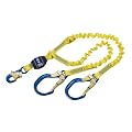 3M DBI-SALA EZ-Stop 1246193 6' 100 Percent Shock Absorbing Lanyard, Elastic Web, Aluminum Snap Hook At Center, Aluminum Rebar Hooks On Leg Ends, Navy/Yellow