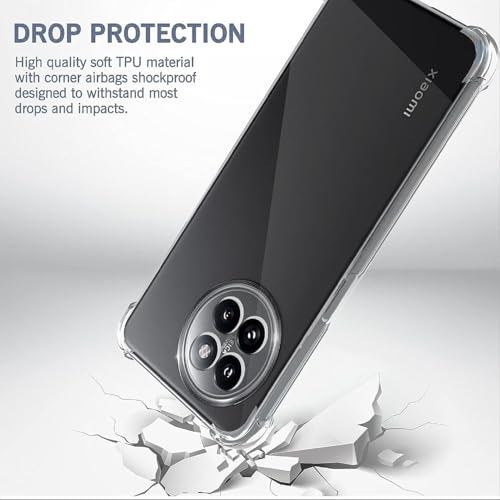 Image of BOXXO Flexible Back Cover for Xiaomi 14 Civi 5G | Back Cover Transparent Clear Shockproof Case Four Corner Protection | Slim Protective Mobile Phone Cover for Xiaomi 14 Civi 5G