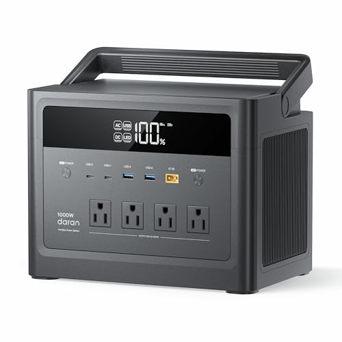 2026 Portable Power Station 1000W (Surge 2000W), 576Wh LiFePO4 Battery Solar Generator, Power Bank...