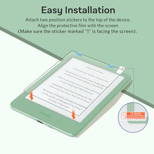 CoBak 2 Stück Matt Displayschutz Folie für 6 Zoll Kindle 11th Generation 2024 und 2022 Released, Kobo Nia, and PocketBook – Härtegrad 9H Fingerabdruckresistent, blasenfreie Folie