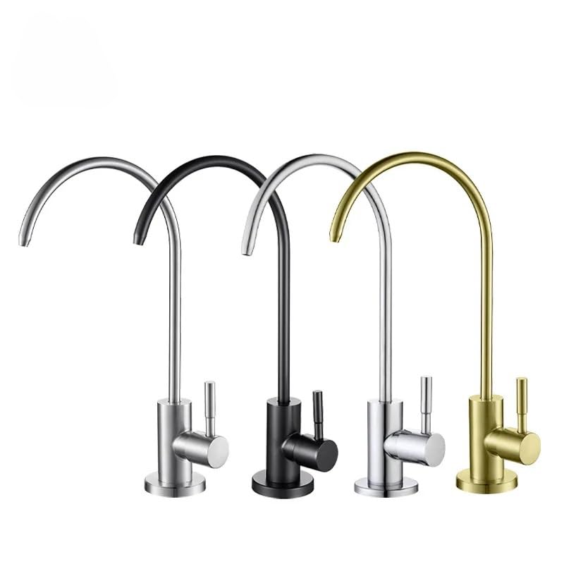 Depuratore d'acqua da cucina in acciaio inossidabile purificatore d'acqua rotante a raffreddamento singolo rubinetto diretto for acqua potabile(Silvery)